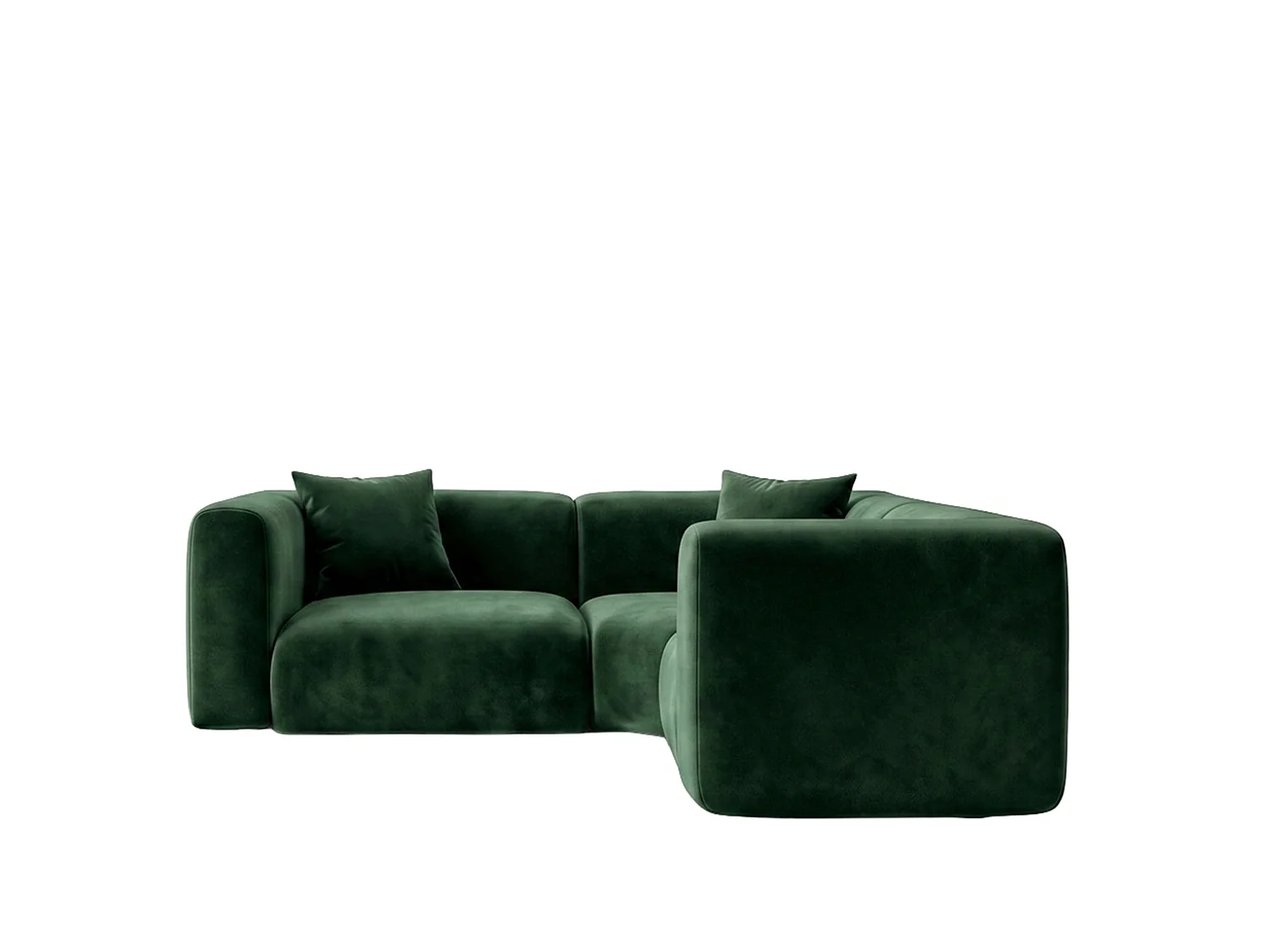 Narożnik modułowy, Corner mini, tkanina Velvet Bluvel, Zielony, GRETA