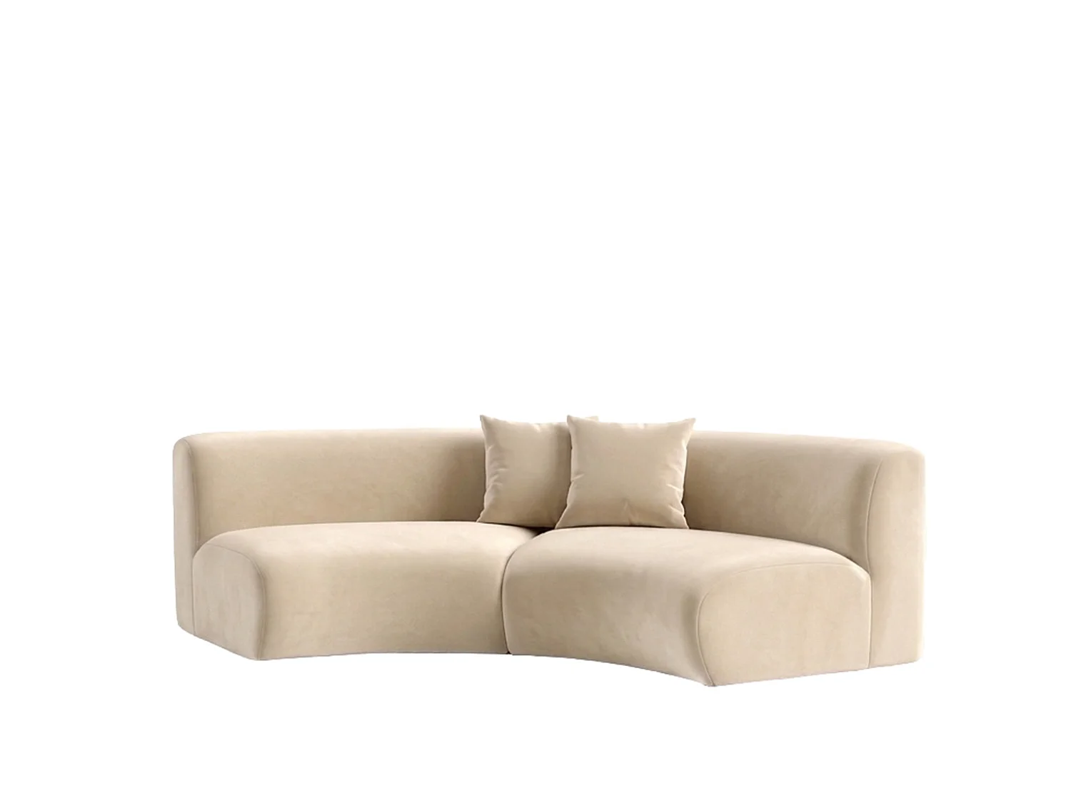 Sofa zaokrąglona, tkanina Velvet Bluvel, Kremowy, GRETA