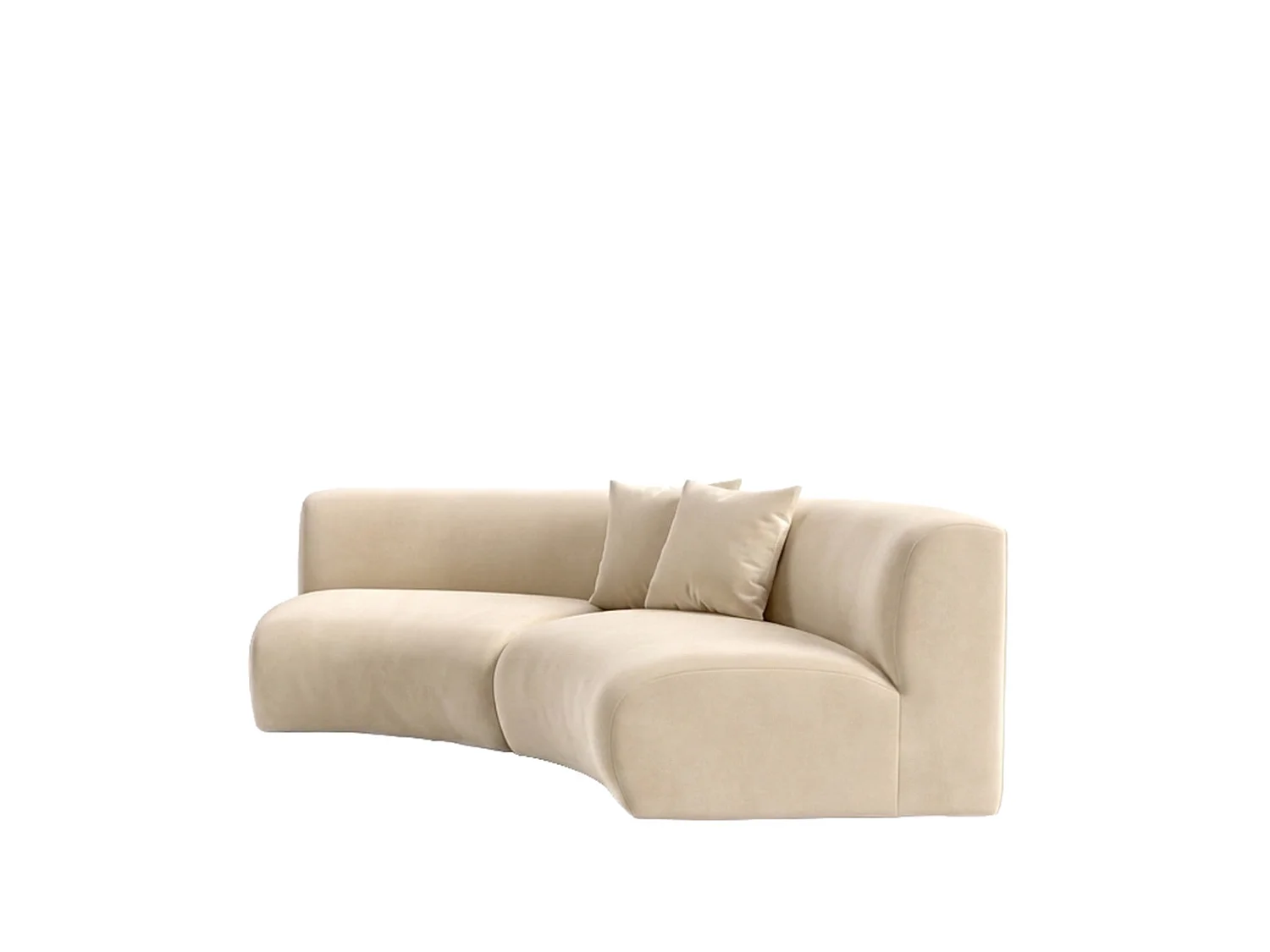 Sofa zaokrąglona, tkanina Velvet Bluvel, Kremowy, GRETA
