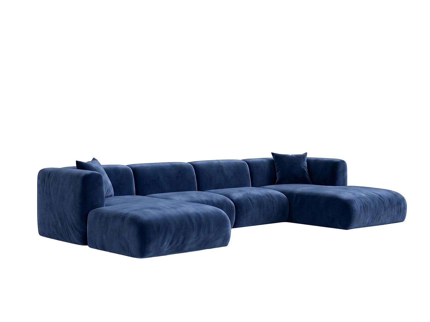 Narożnik w kształcie U, tkanina Velvet Bluvel, Atramentowy, GRETA