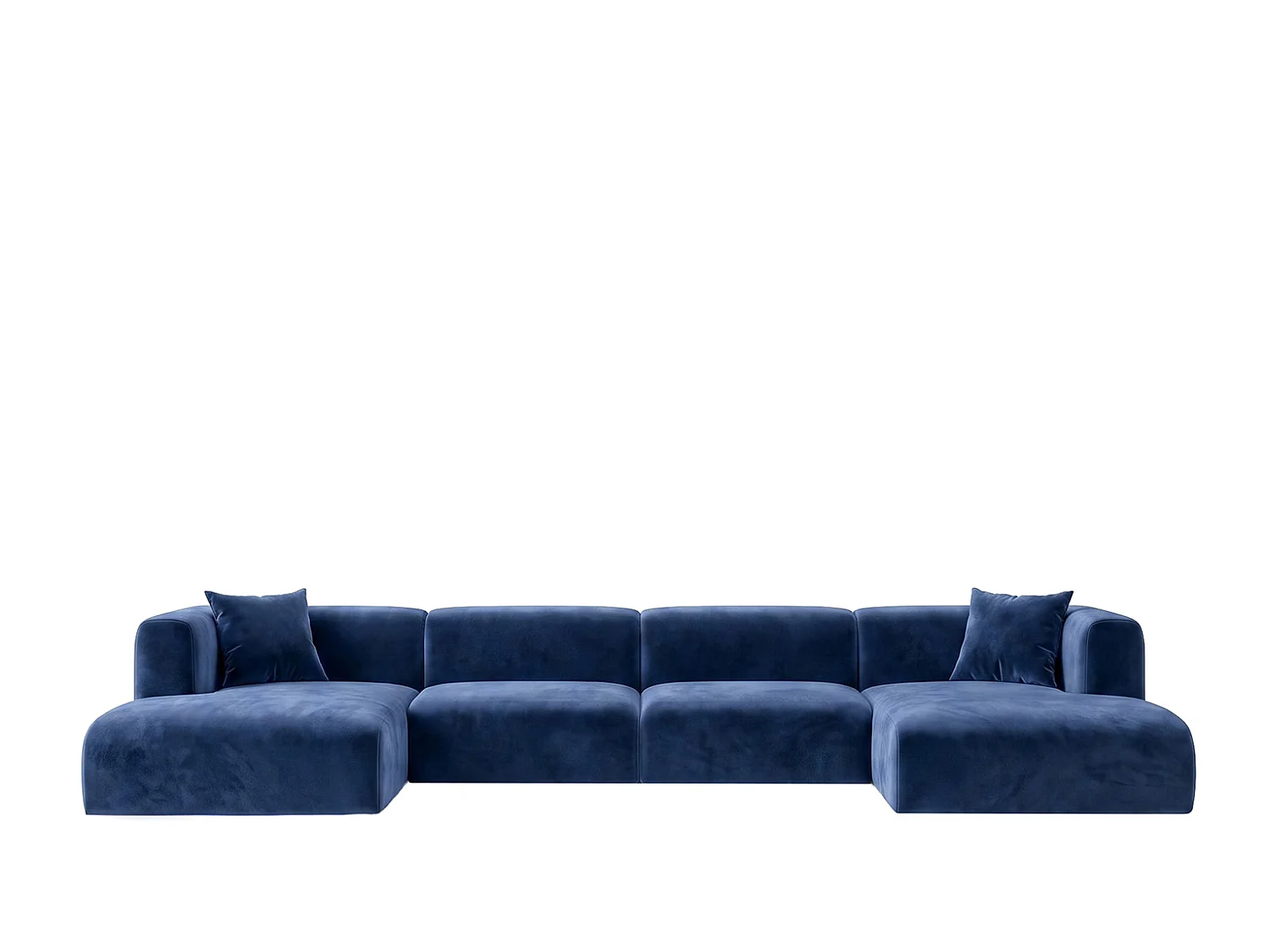 Narożnik w kształcie U, tkanina Velvet Bluvel, Atramentowy, GRETA