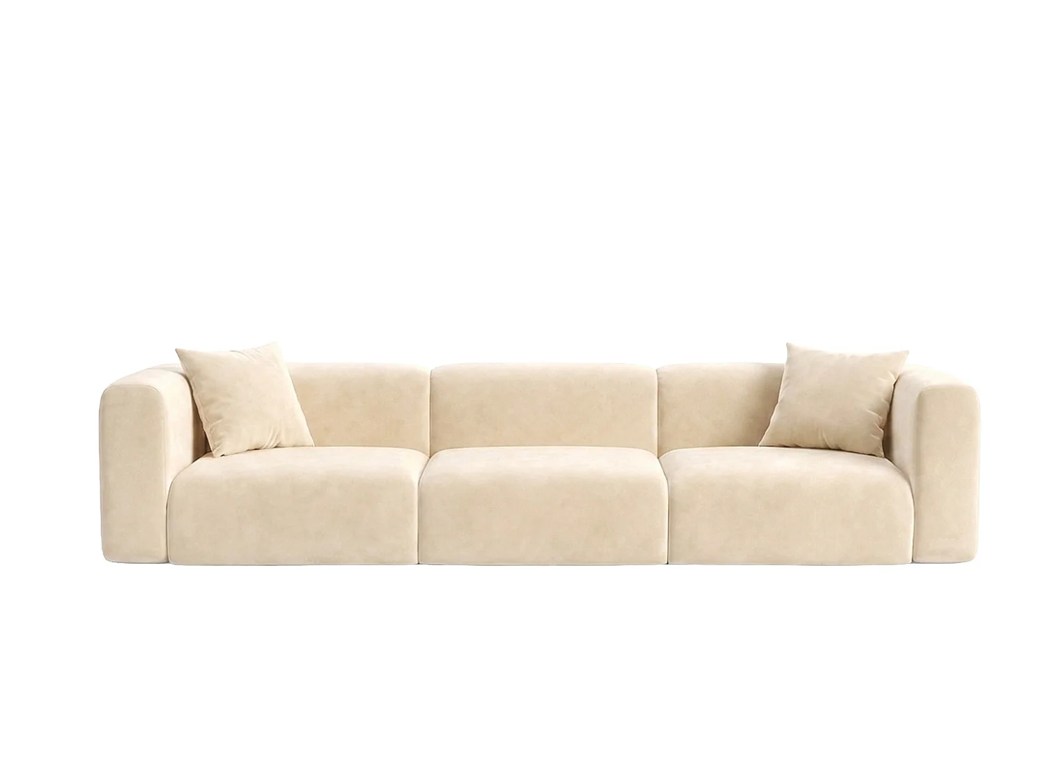 Sofa trzyosobowa, tkanina Velvet Bluvel, Kremowy, GRETA