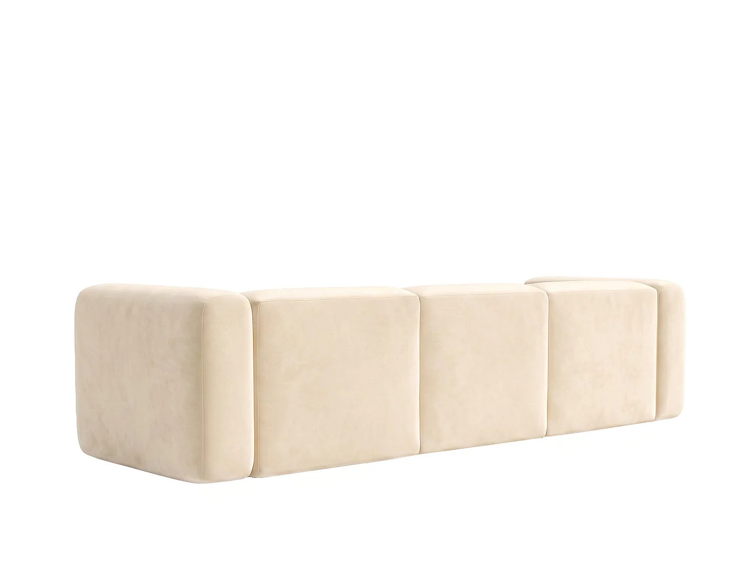 Sofa trzyosobowa, tkanina Velvet Bluvel, Kremowy, GRETA