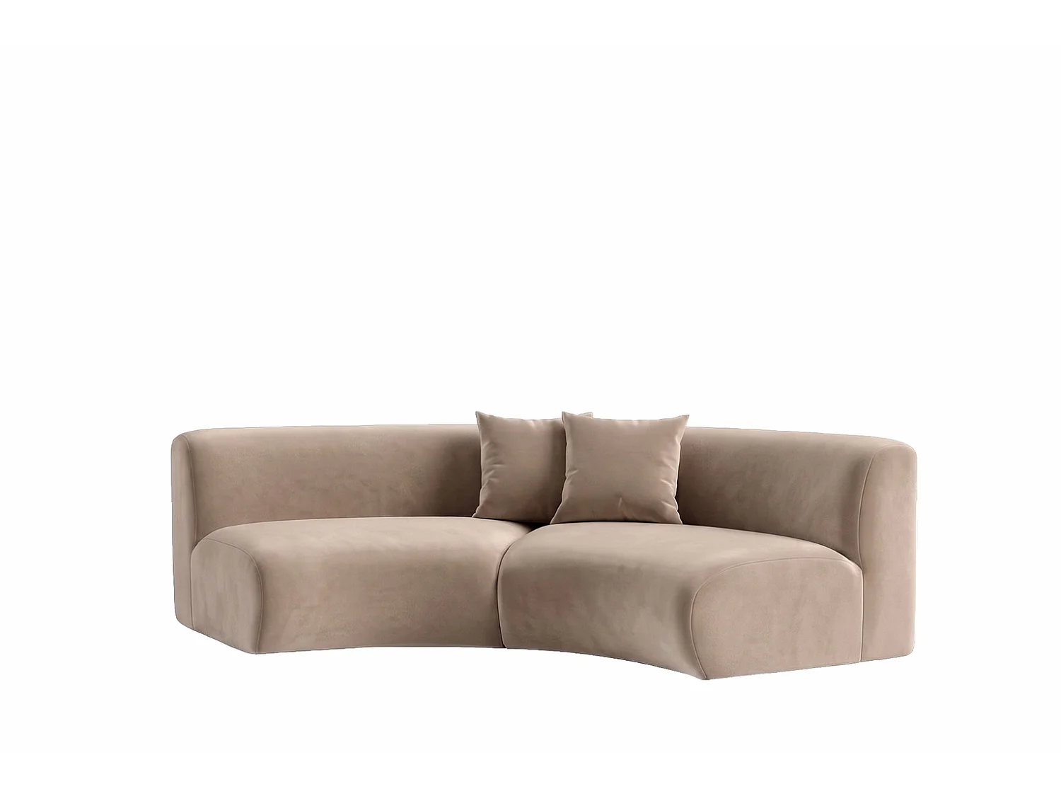 Sofa zaokrąglona, tkanina Velvet Bluvel, Latte, GRETA