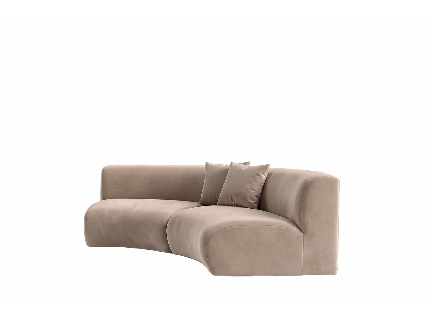 Sofa zaokrąglona, tkanina Velvet Bluvel, Latte, GRETA