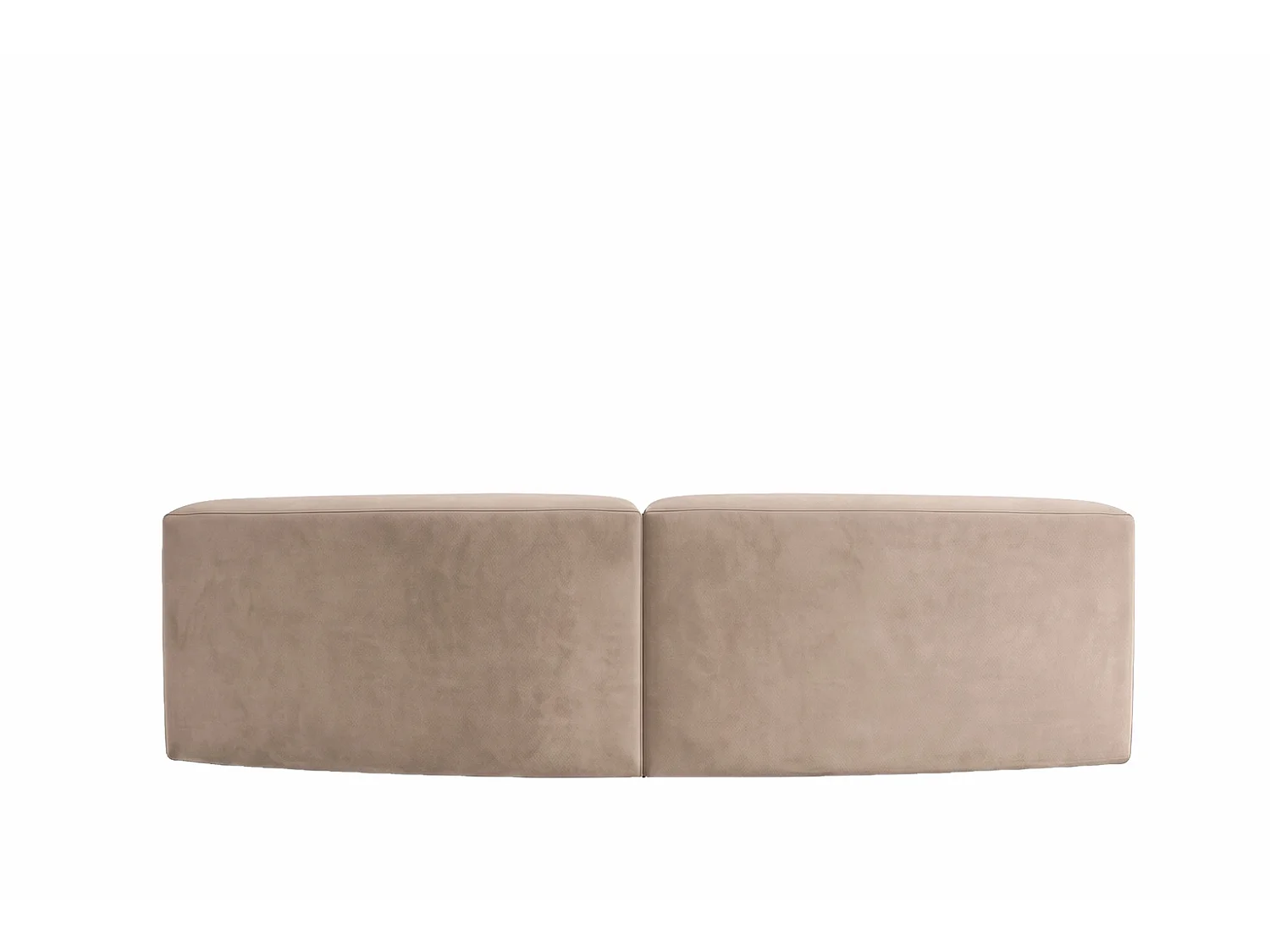 Sofa zaokrąglona, tkanina Velvet Bluvel, Latte, GRETA