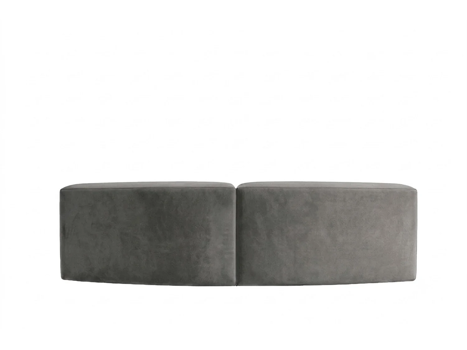 Sofa zaokrąglona, tkanina Velvet Bluvel, Popielaty, GRETA