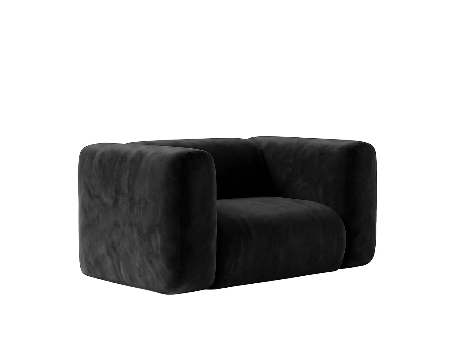 Woonkamerfauteuil van fluwelen stof Bluvel, Zwart, GRETA