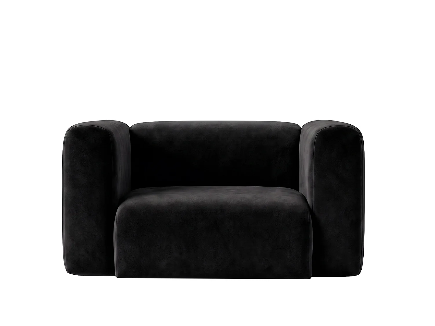Woonkamerfauteuil van fluwelen stof Bluvel, Zwart, GRETA