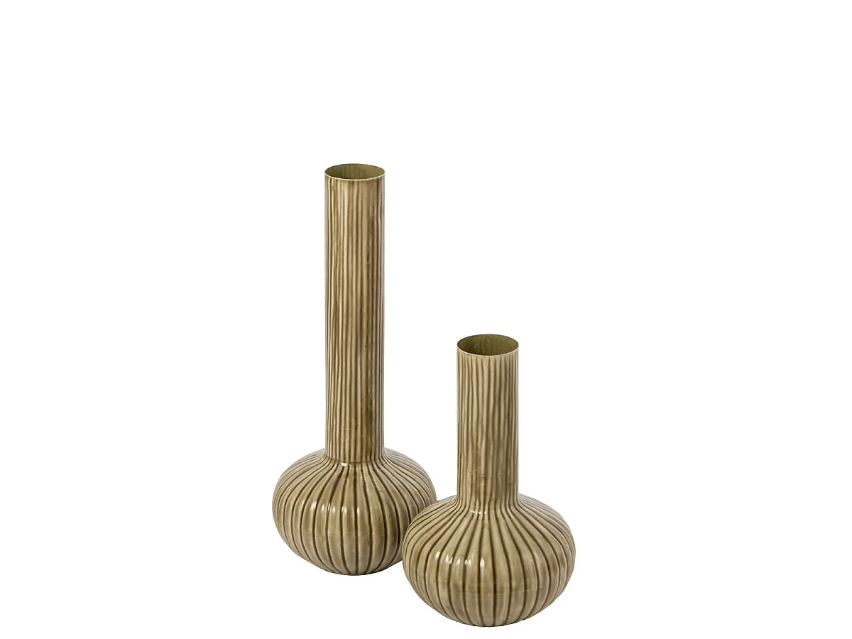Vase Bulbe en Métal "Jarl" 61cm Vert Olive