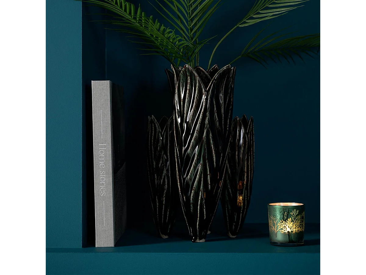 Vase Design en Argile "Yves" 36cm Bleu