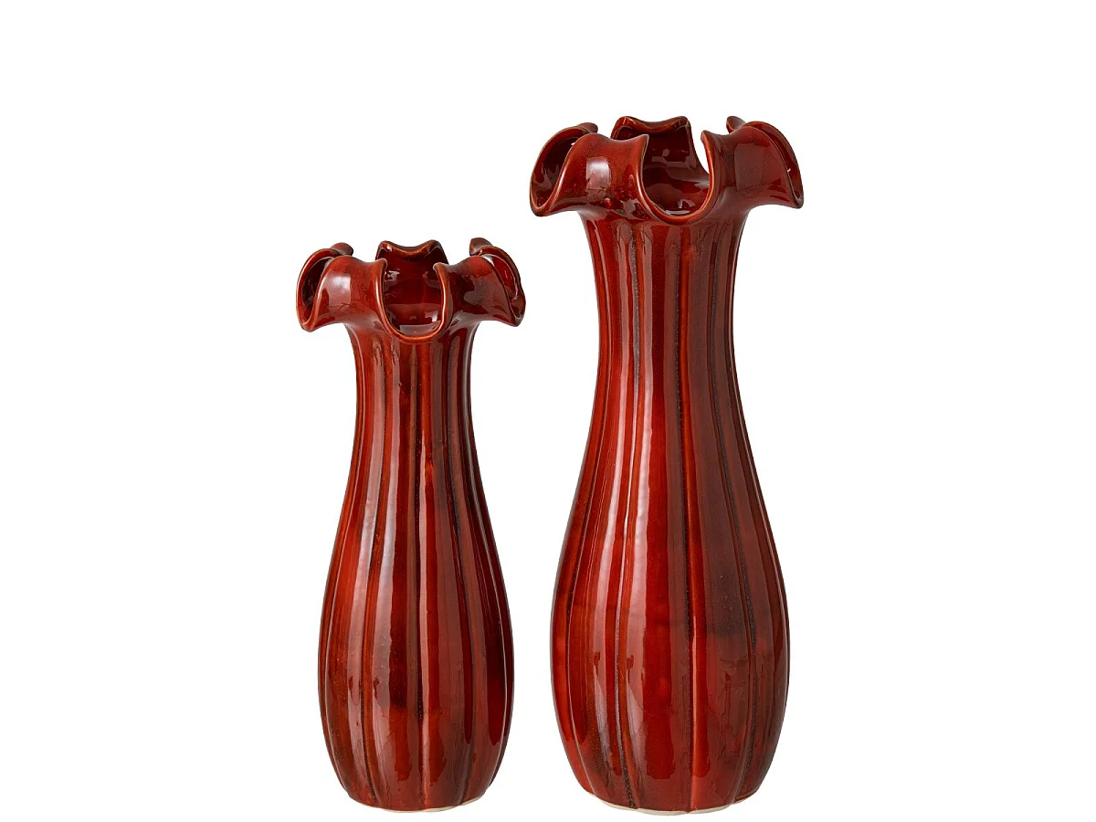 Vase Corolle en Argile "Yves" 56cm Rouge