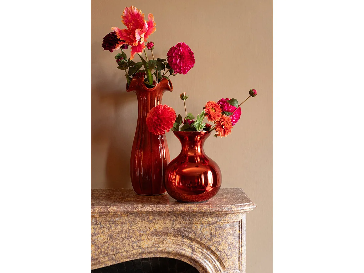 Vase Corolle en Argile "Yves" 56cm Rouge