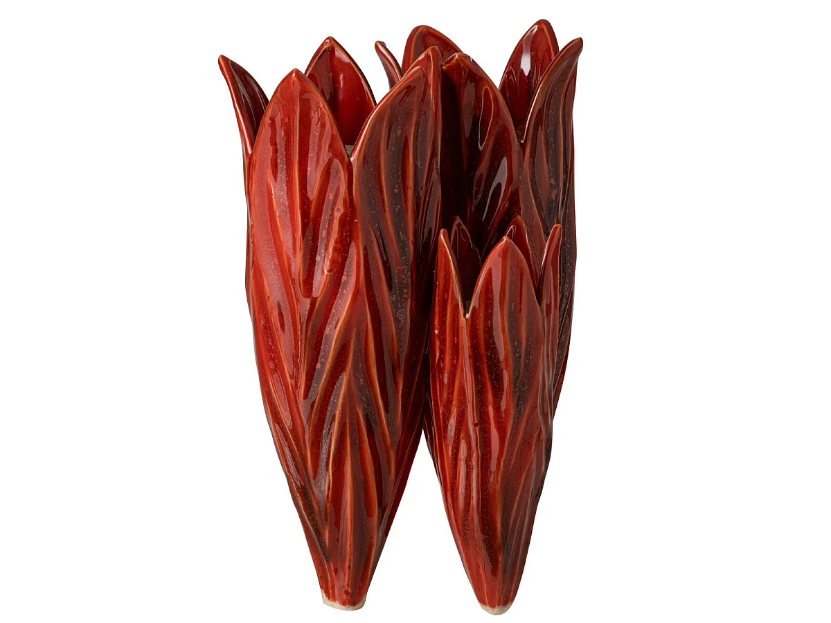 Vase Design en Argile "Yves" 36cm Rouge