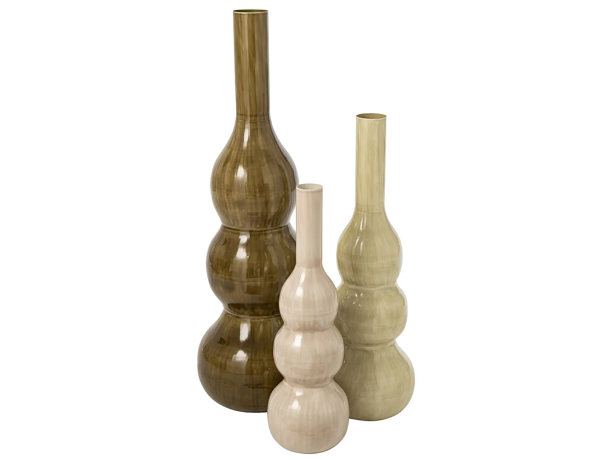 Vase Design en Métal "Loris" 92cm Vert Clair