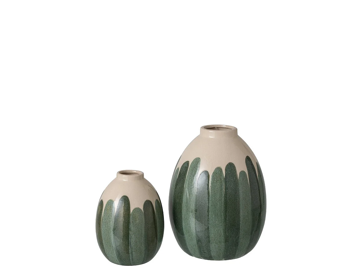 Vase Design en Grès "Joris" 30cm Vert