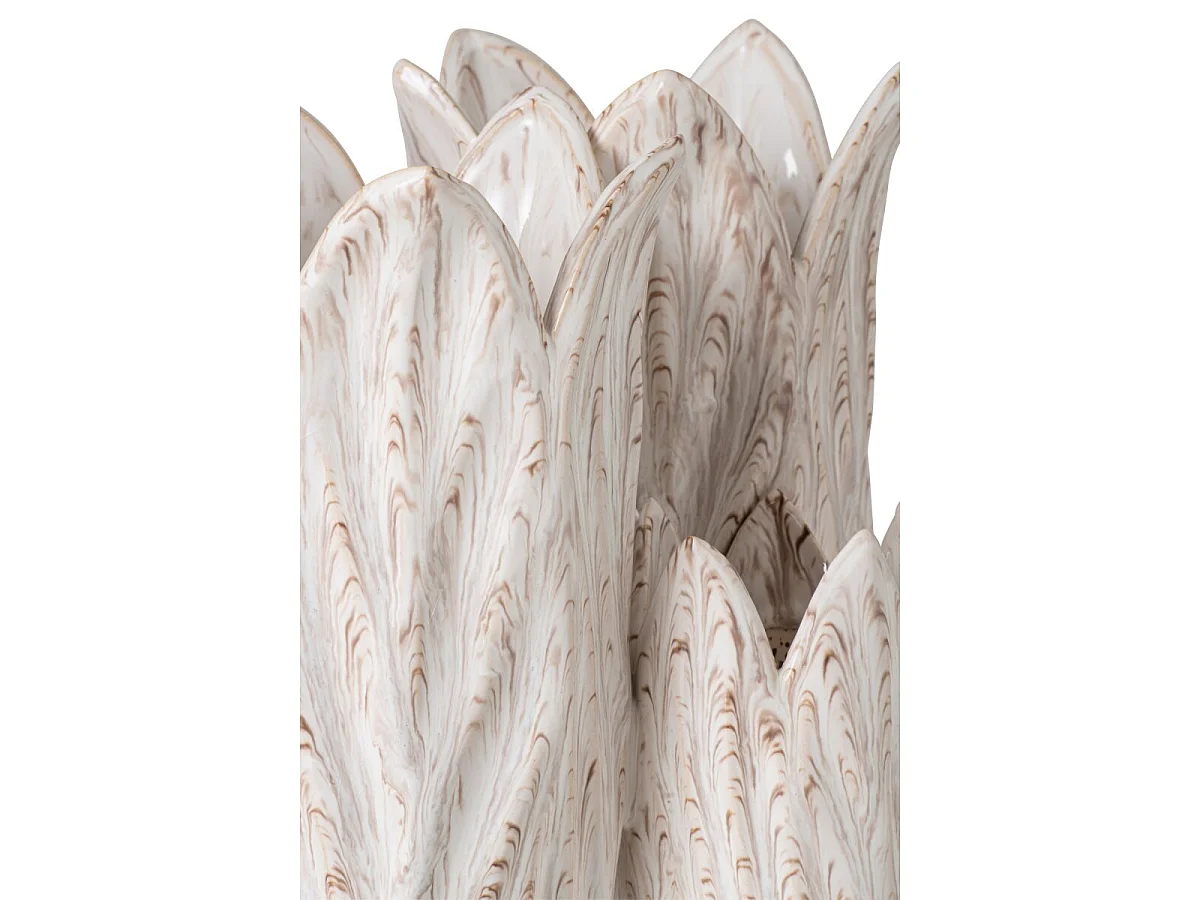 Vase Design en Argile "Yves" 36cm Beige Clair