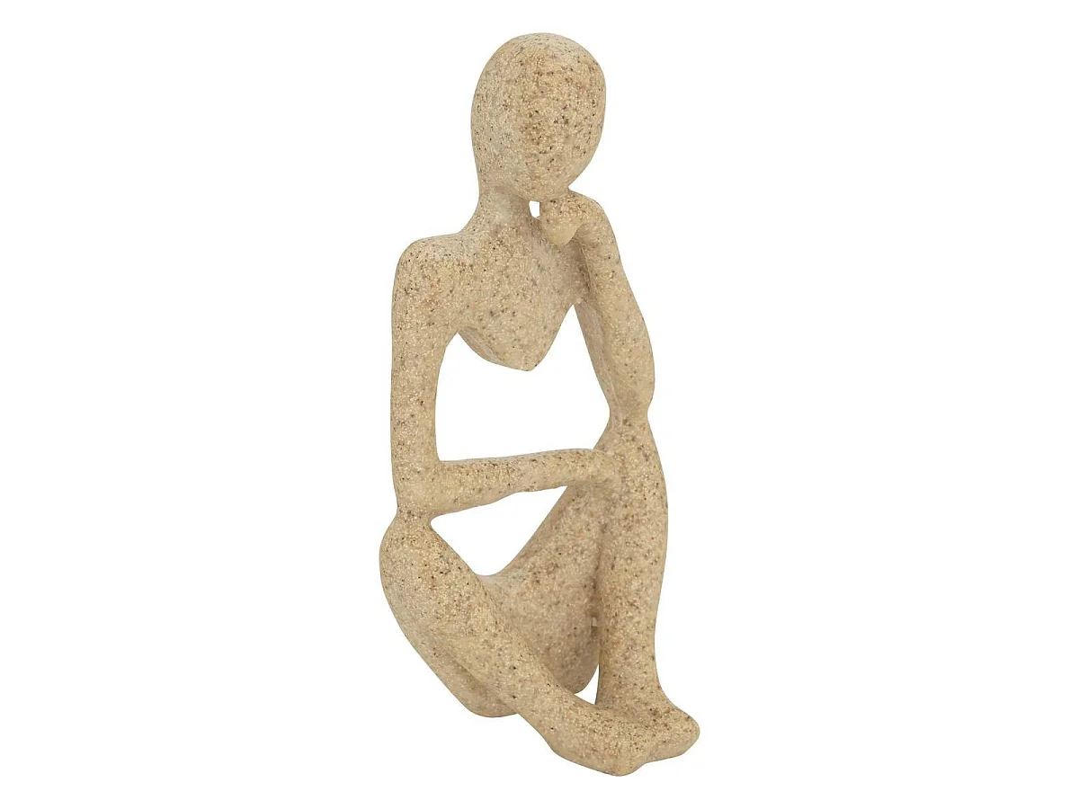 Lot de 3 Statuettes Femmes "Aby" 11cm Beige
