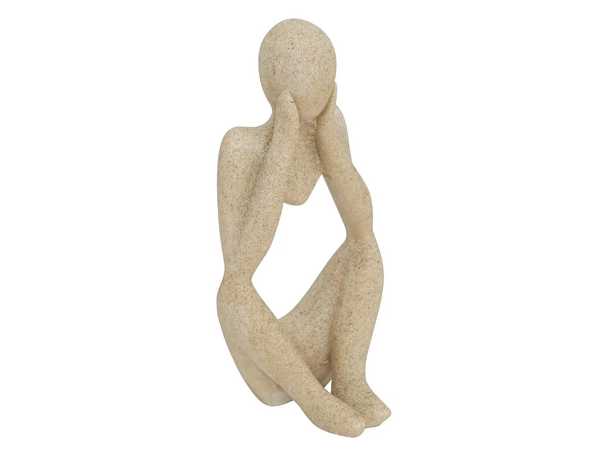 Lot de 3 Statuettes Femmes "Aby" 11cm Beige
