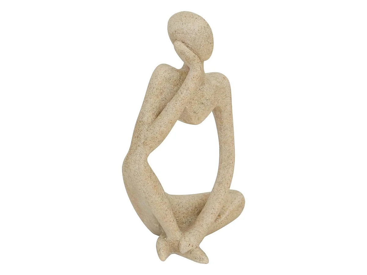 Lot de 3 Statuettes Femmes "Aby" 11cm Beige