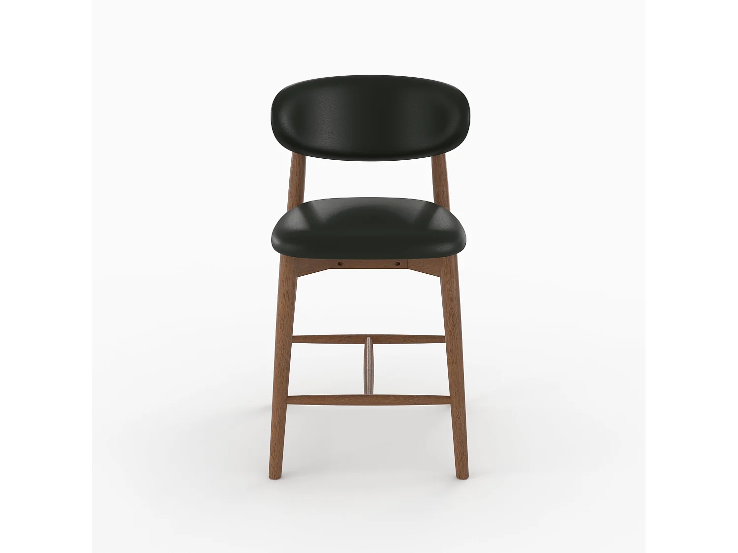 Set di 2 sedie da bar, isola 64,5 cm, similpelle nera - Yuna