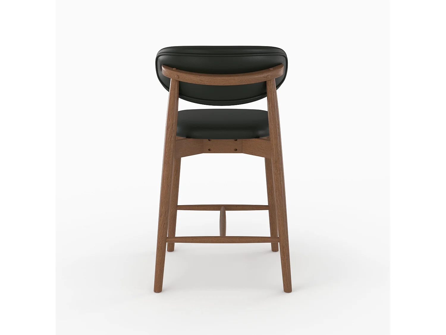Set di 2 sedie da bar, isola 64,5 cm, similpelle nera - Yuna
