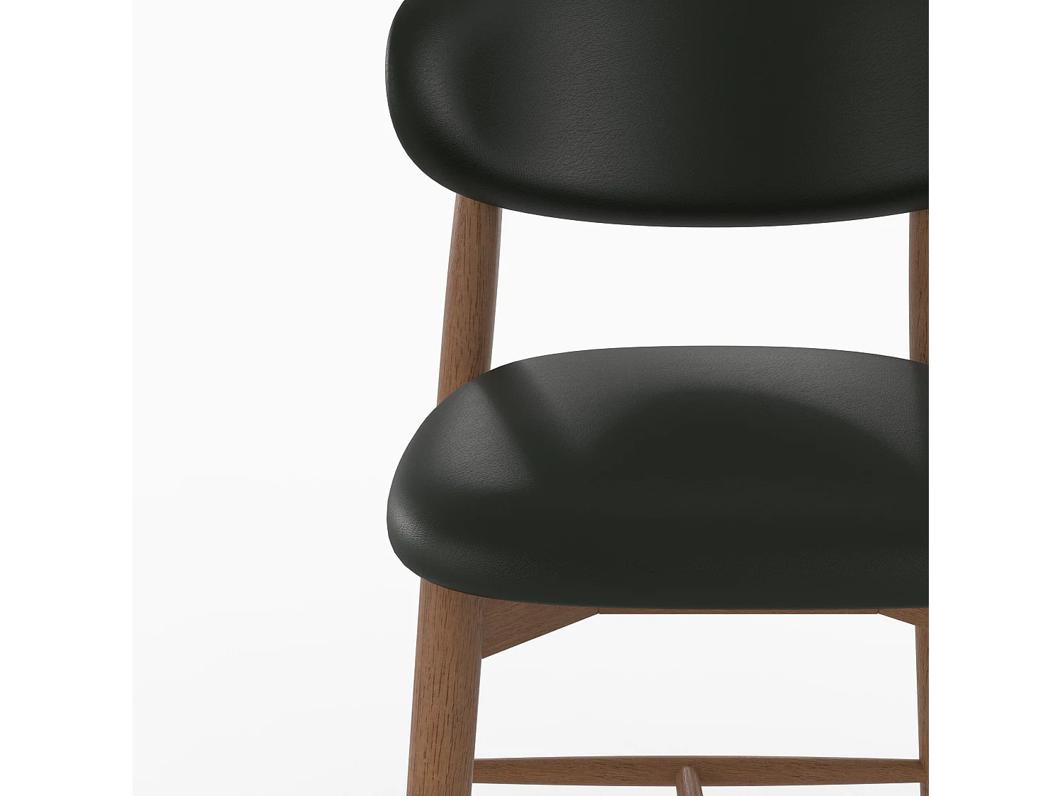Set di 2 sedie da bar, isola 64,5 cm, similpelle nera - Yuna