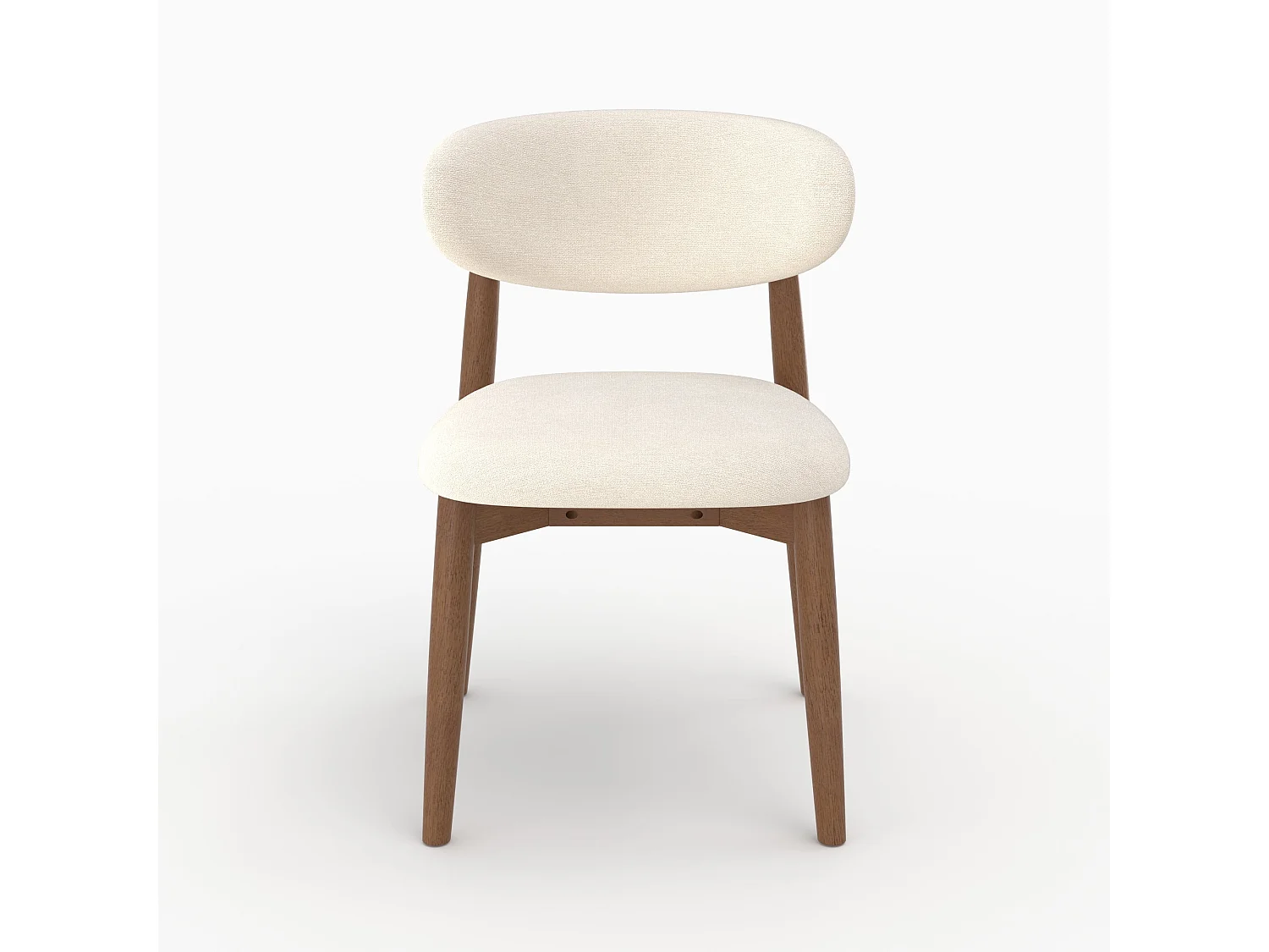 Set di 2 sedie in tessuto beige e legno di caucciù scuro - Yuna