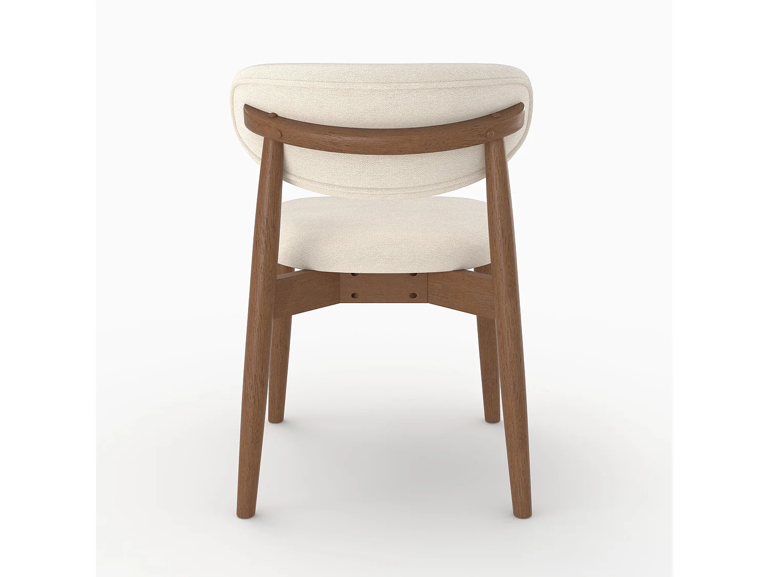 Set di 2 sedie in tessuto beige e legno di caucciù scuro - Yuna