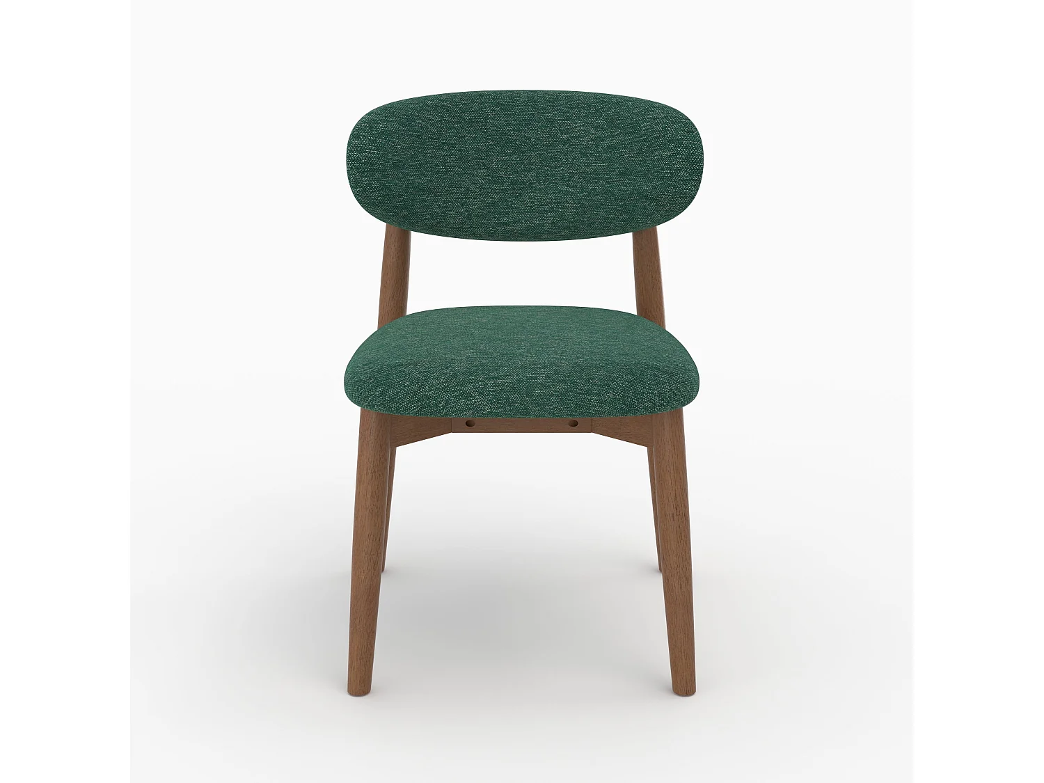 Set di 2 sedie in tessuto verde abete e legno di hevea scuro - Yuna
