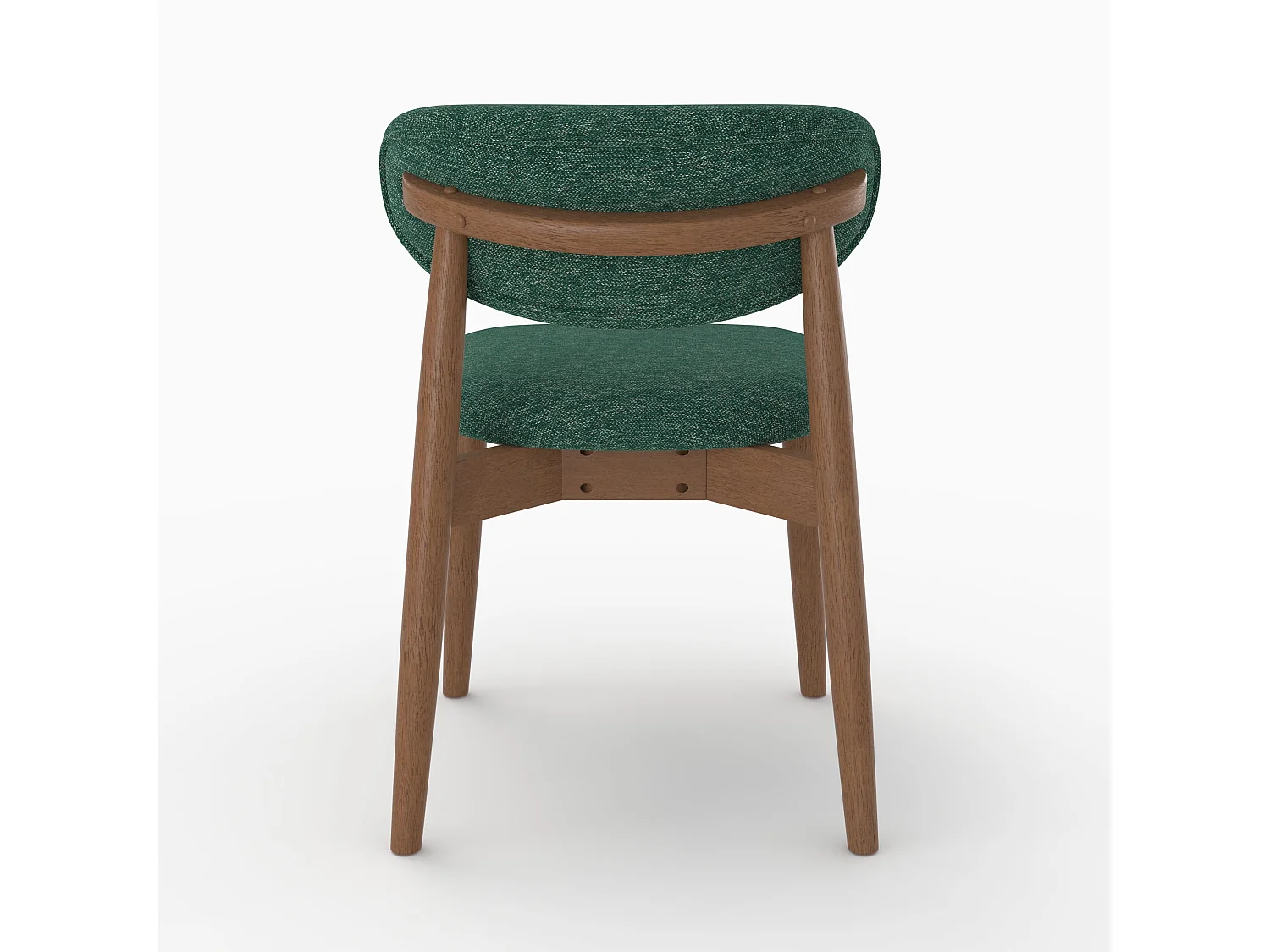 Set di 2 sedie in tessuto verde abete e legno di hevea scuro - Yuna