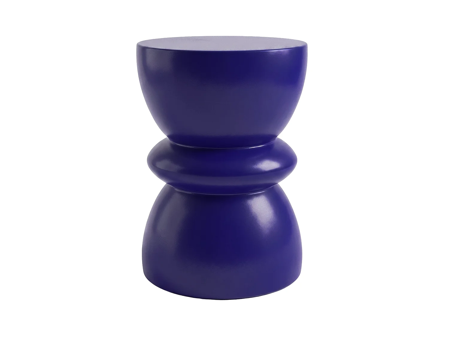 Mesa auxiliar azul real, fibra de arcilla efecto hormigón Ø35 cm - Maupiti