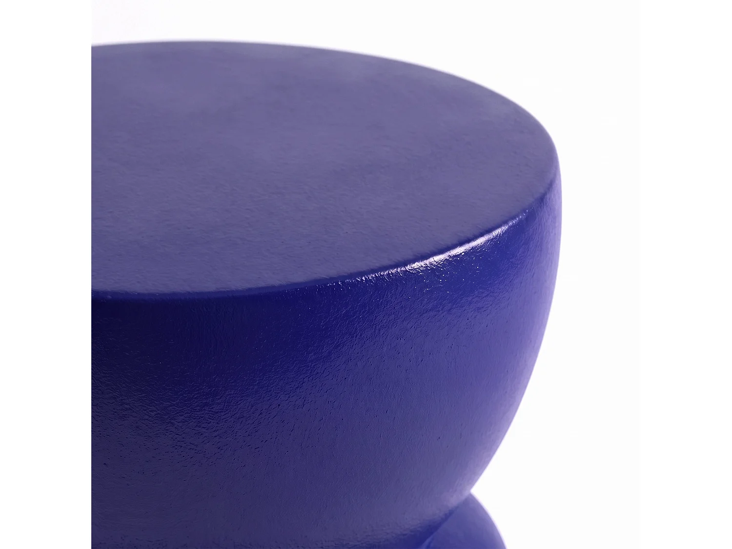 Mesa auxiliar azul real, fibra de arcilla efecto hormigón Ø35 cm - Maupiti