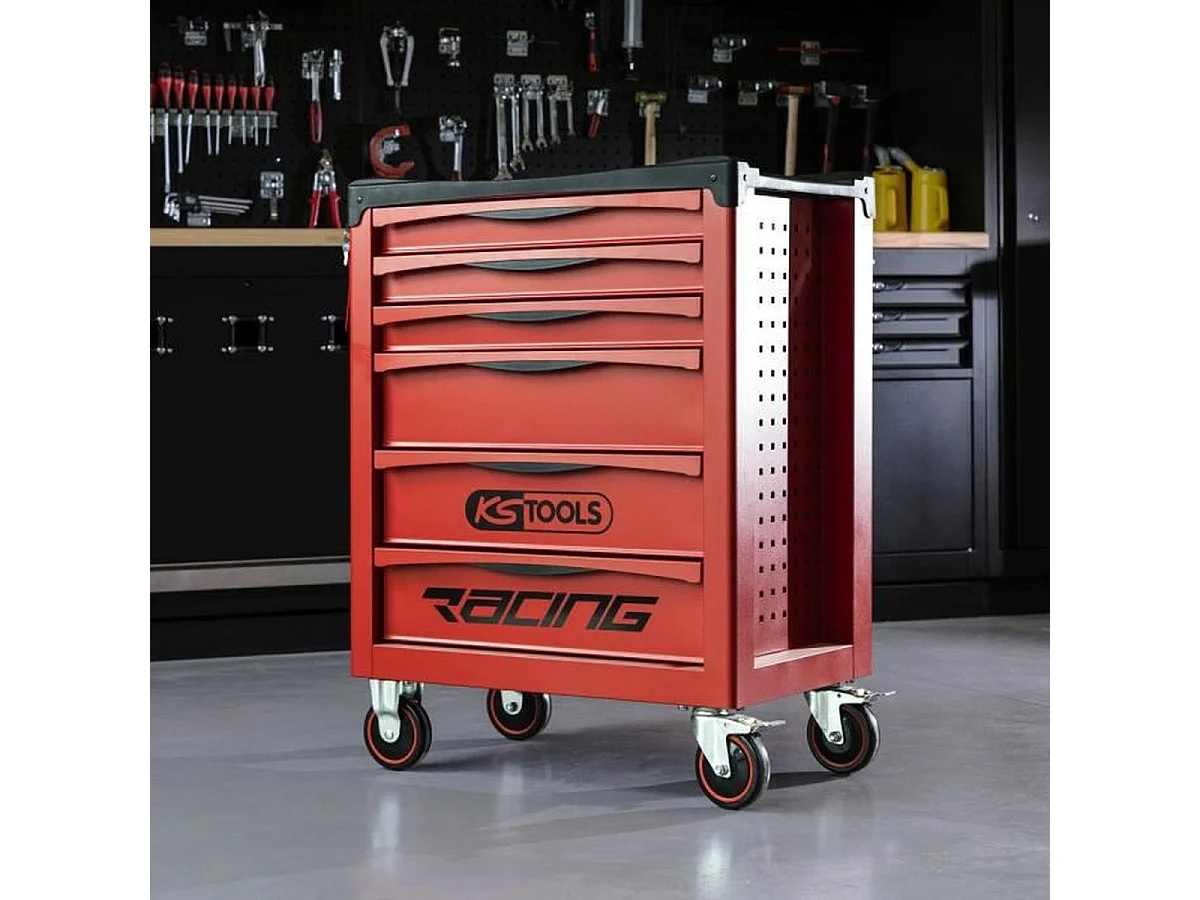 Chariot d’atelier KS Tools RACING 6 tiroirs en acier rouge