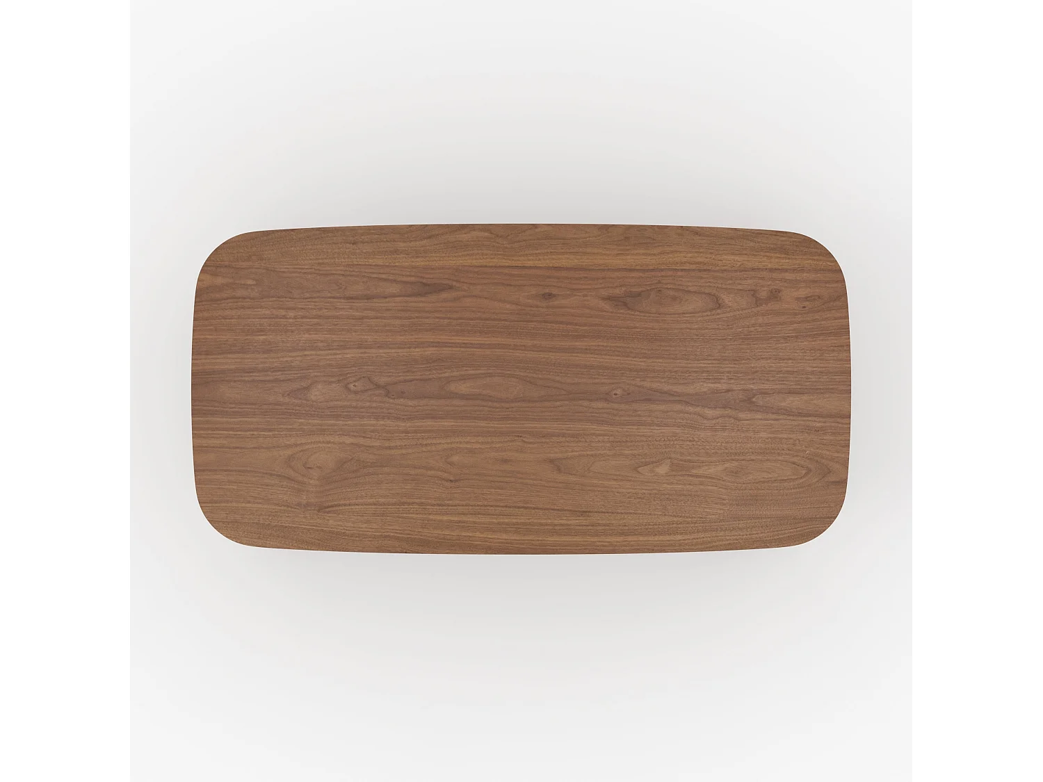 Table rectangulaire 6 places bois d'hévéa massif, placage noyer 180 cm - Paula