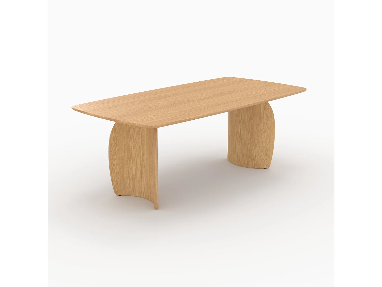 Table rectangulaire 6 places en bois contreplaqué et placage 200 cm - Asma