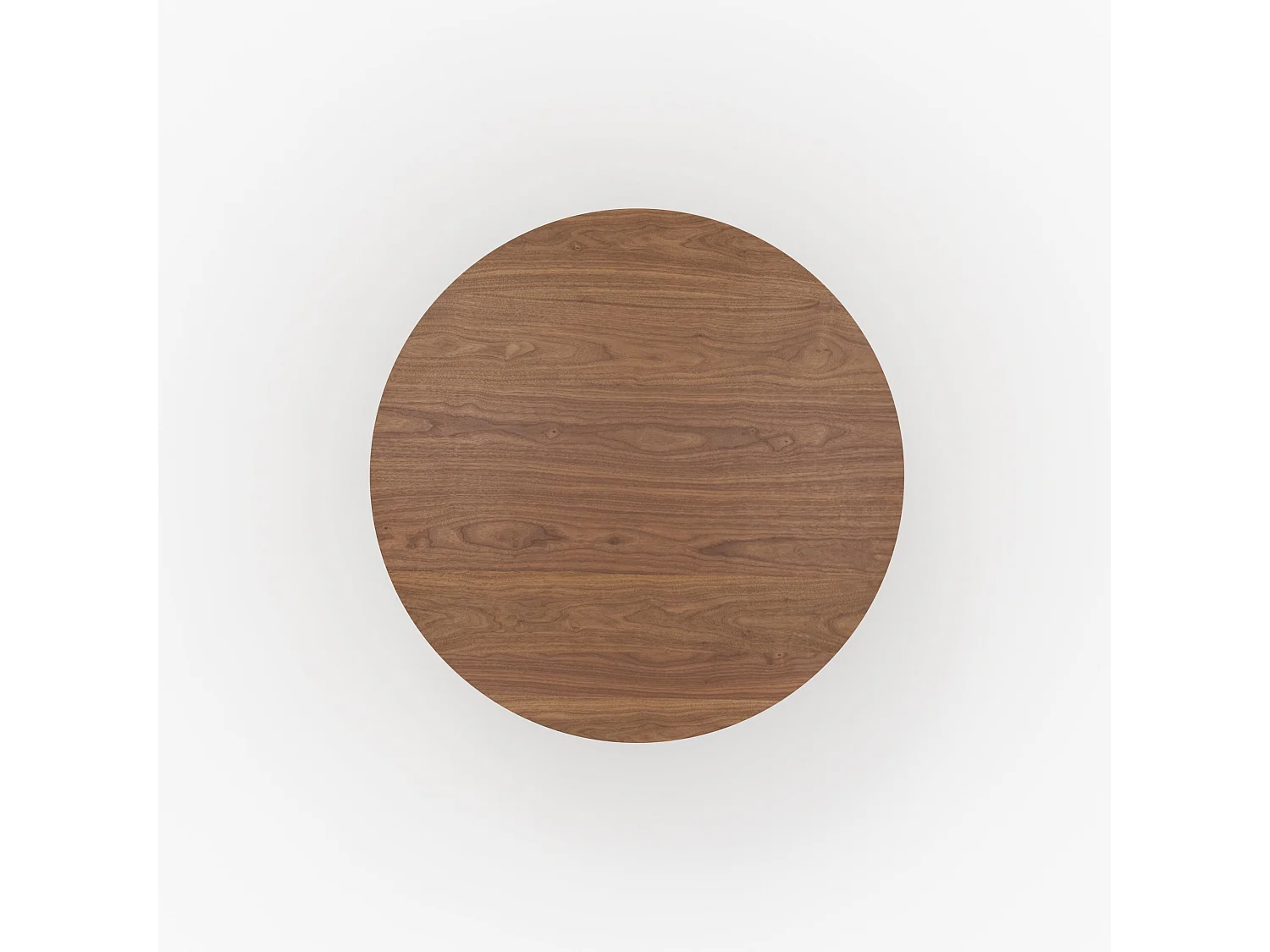 Table ronde 4 personnes en bois d'hévéa massif, placage noyer D120 cm - Izzi