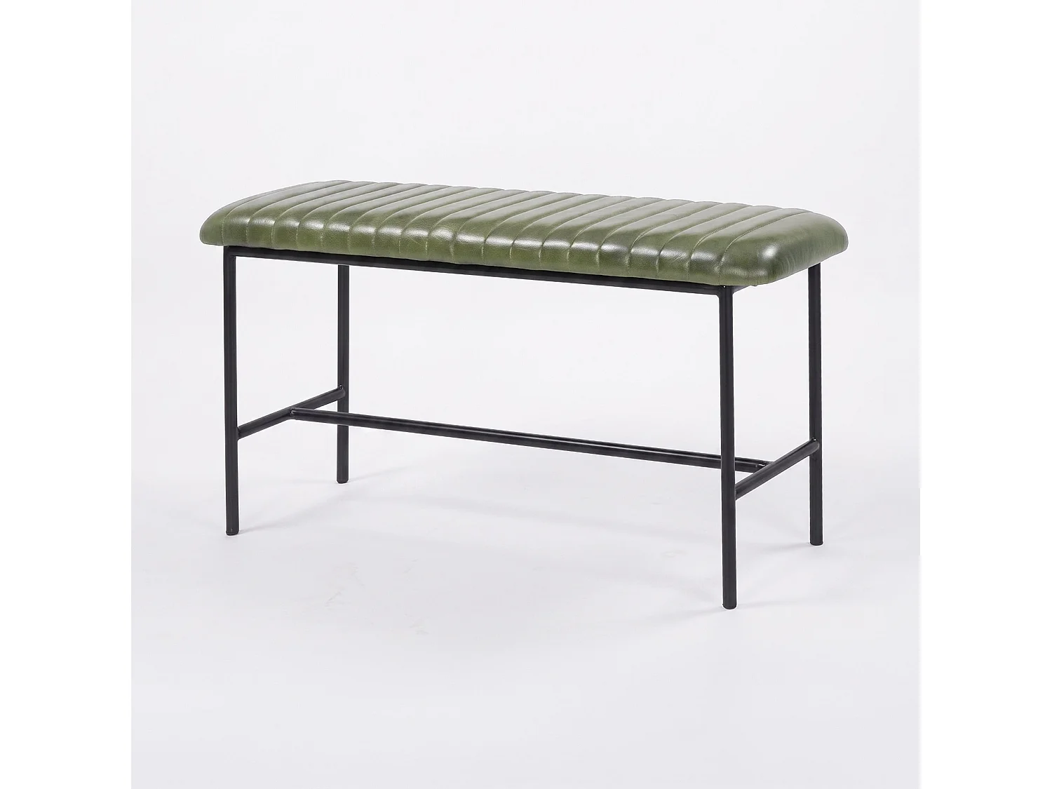Banco de 100 cm de cuero de búfalo verde - Émile