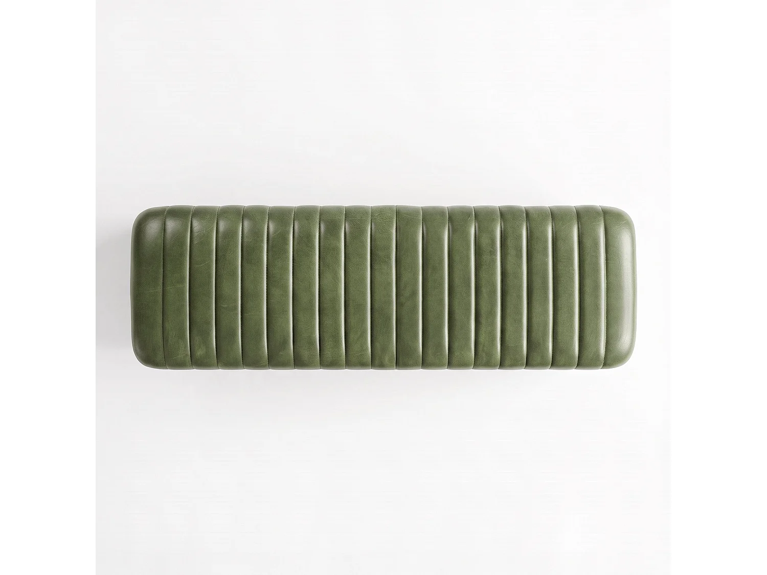 Banco de 100 cm de cuero de búfalo verde - Émile