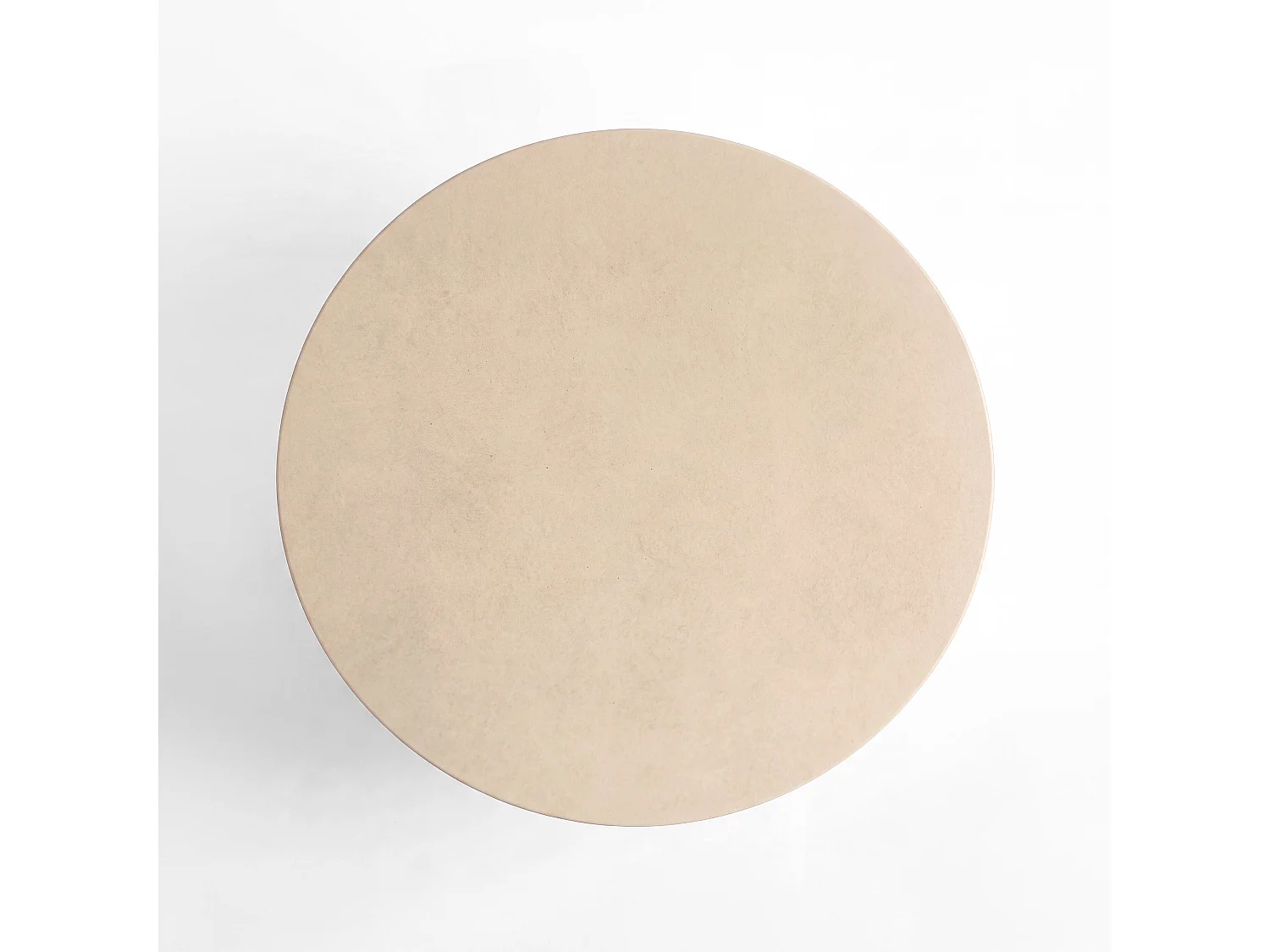 Tavolino beige rotondo in fibra d’argilla effetto cemento Ø100 cm - Milos