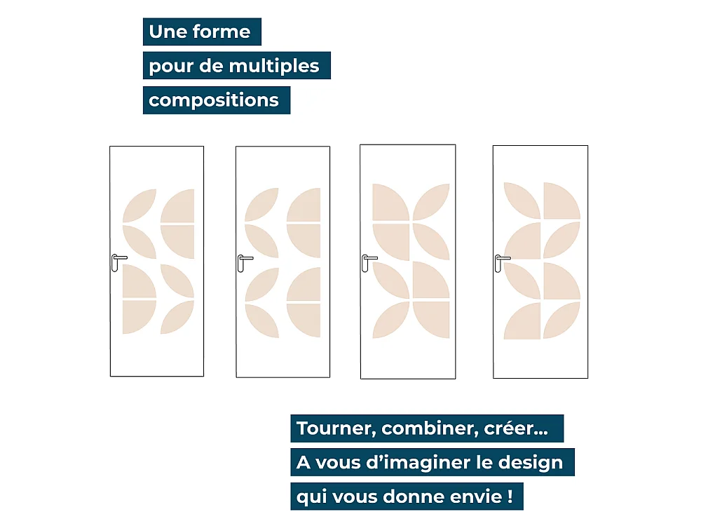 Kit décoratif porte FLOWDECO Nordlinger Pro  8 pièces HDF 3 mm à peindre