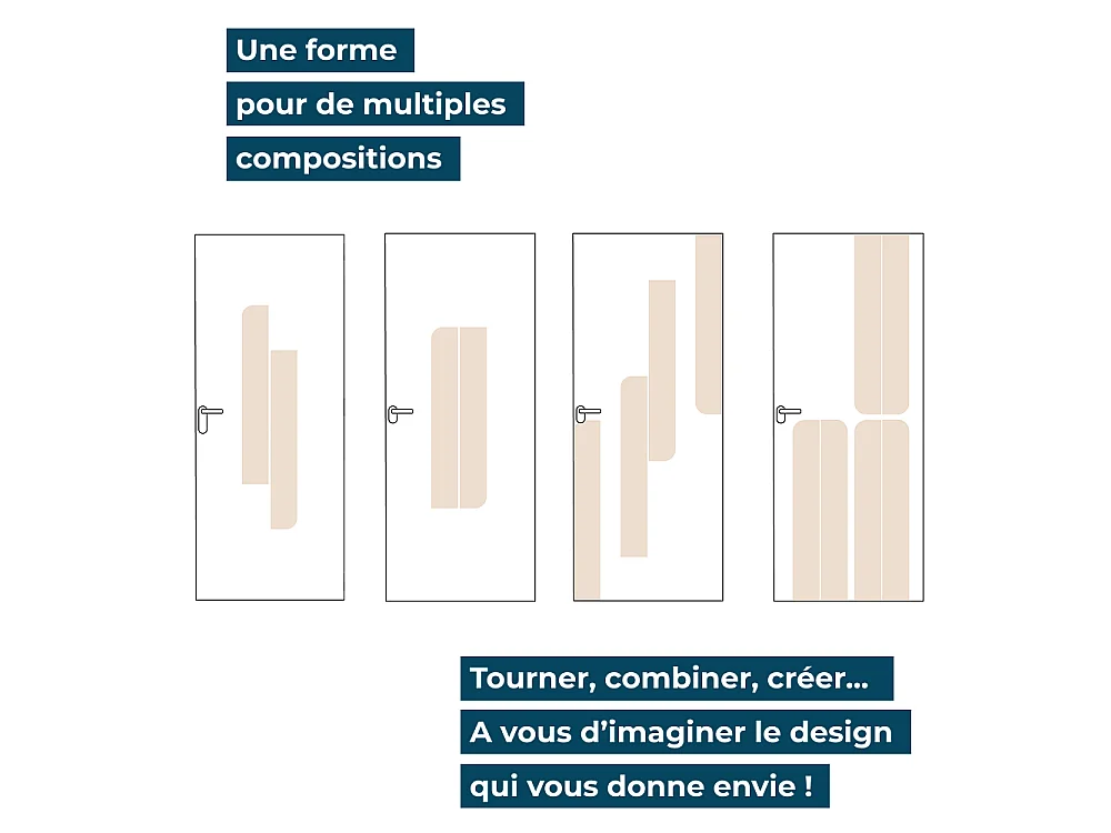 Kit déco porte LONGDECO Nordlinger Pro 2 pièces HDF 3 mm à peindre