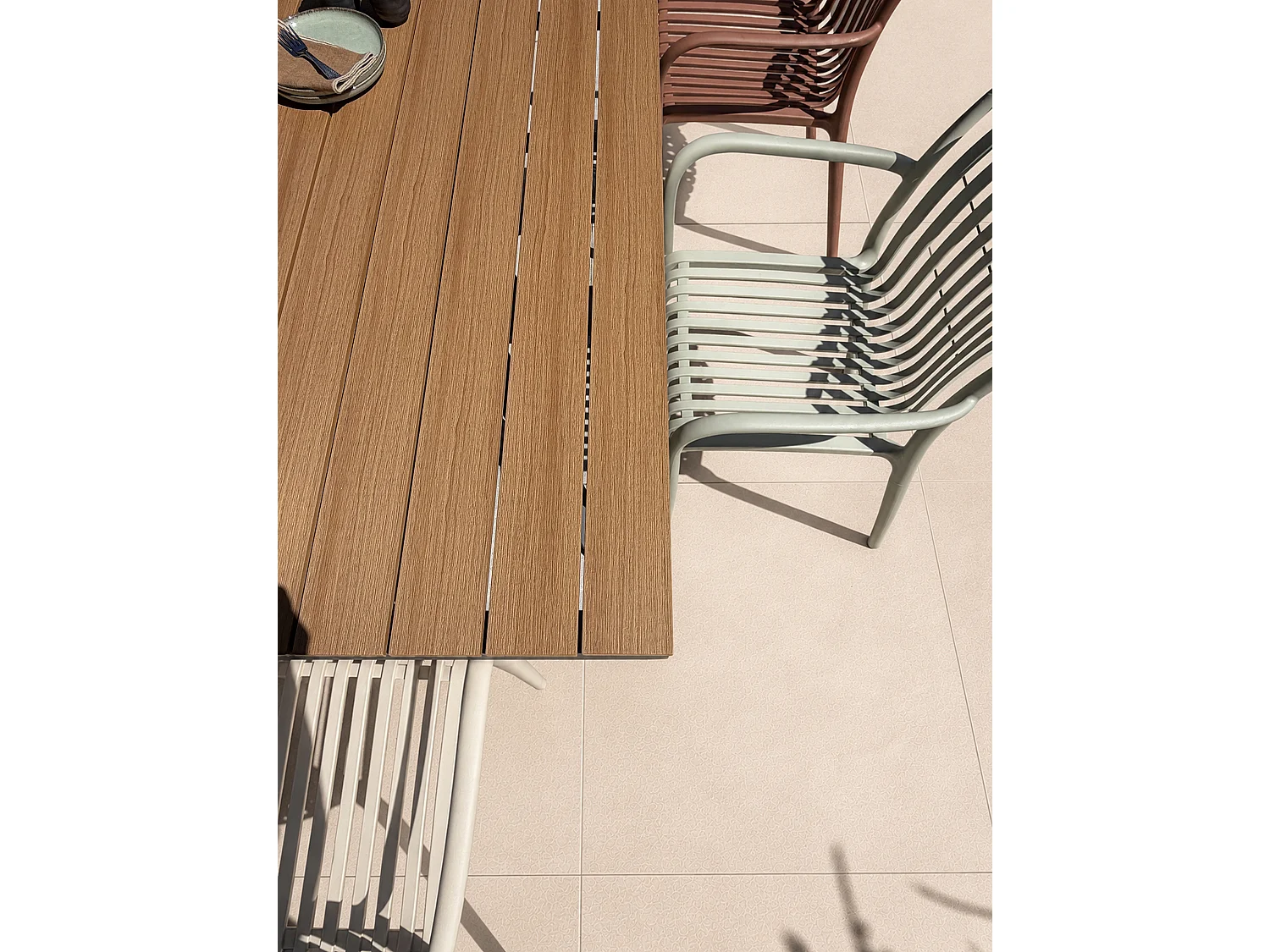 6-sitzige Garten-Essgruppe aus Aluminium – Anthrazitgrau