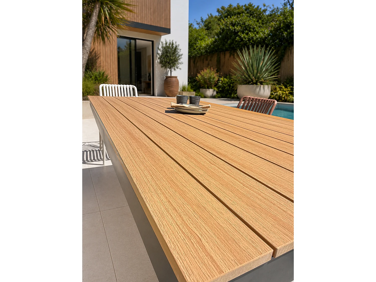 6-sitzige Garten-Essgruppe aus Aluminium – Anthrazitgrau