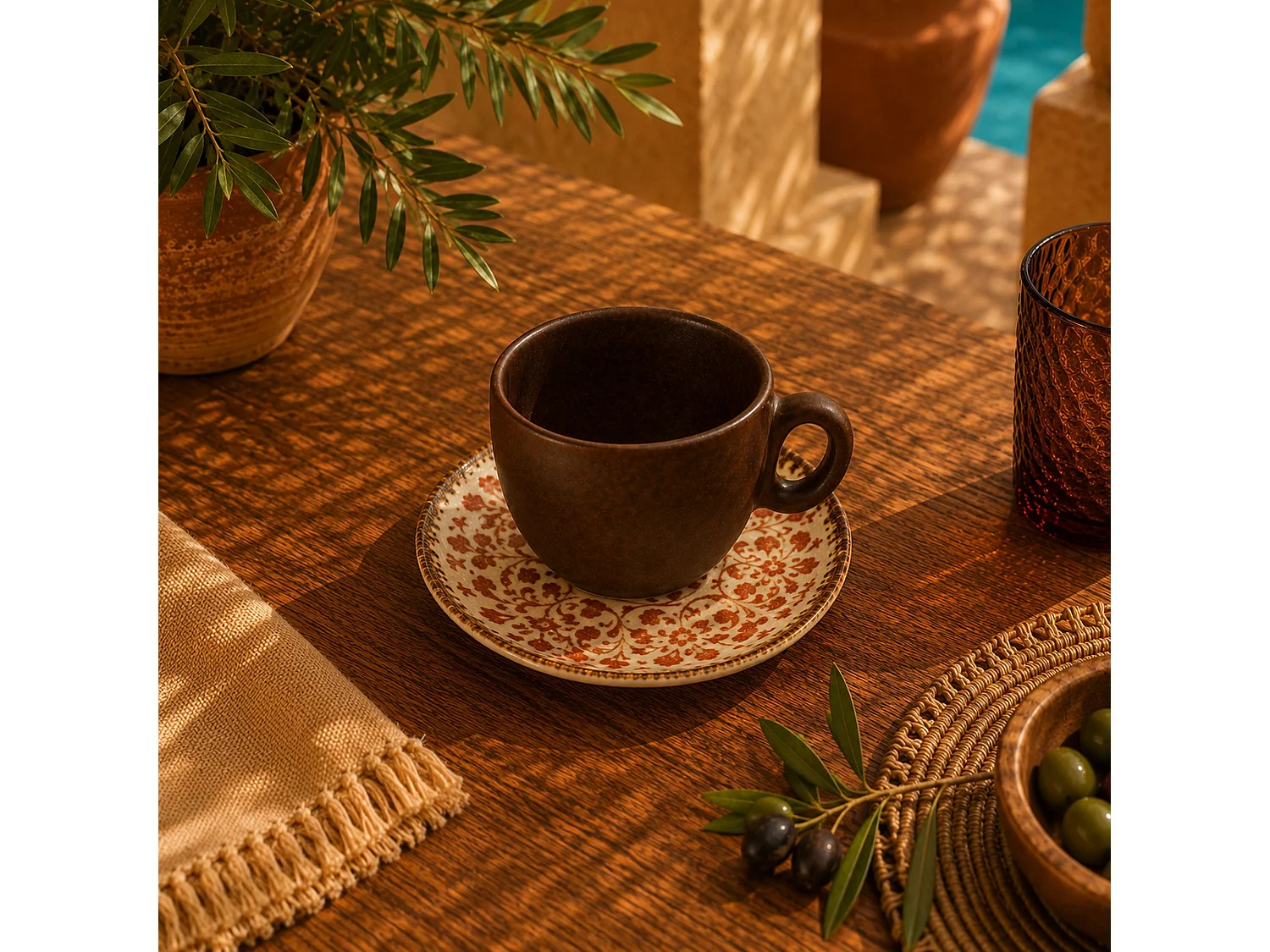Ogo Living - Lot De 6 Tasses 16cl Avec Soucoupe Palazzo En Porcelaine