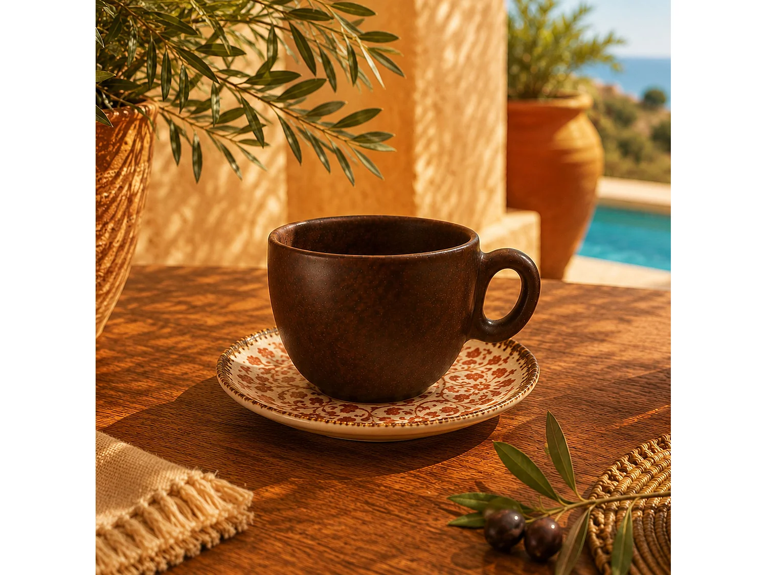 Ogo Living - Lot De 6 Tasses 16cl Avec Soucoupe Palazzo En Porcelaine