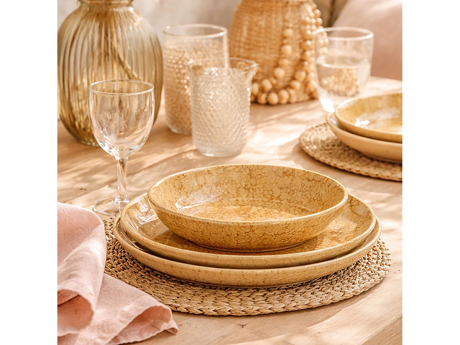 Novastyl - Lot 6 Assiettes Plates Natura 26cm En Grès
