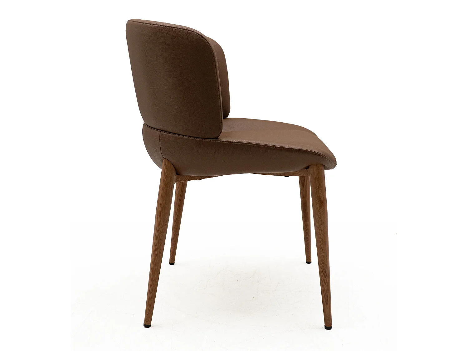 Set van 4 stoelen bekleed met bruin imitatieleer