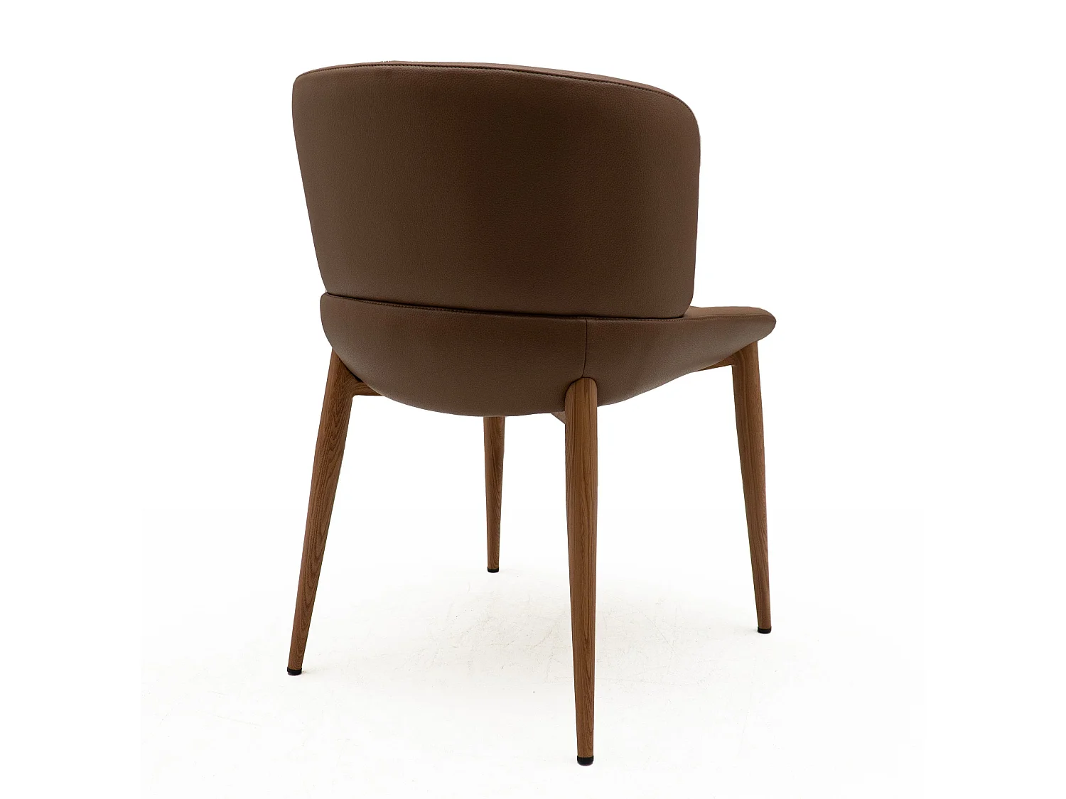Set van 4 stoelen bekleed met bruin imitatieleer