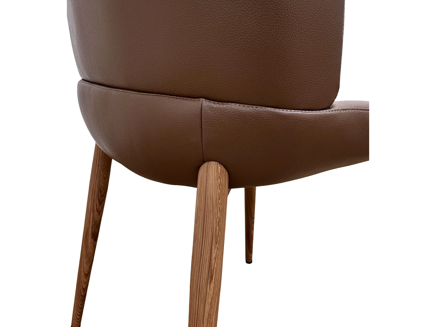 Set van 4 stoelen bekleed met bruin imitatieleer